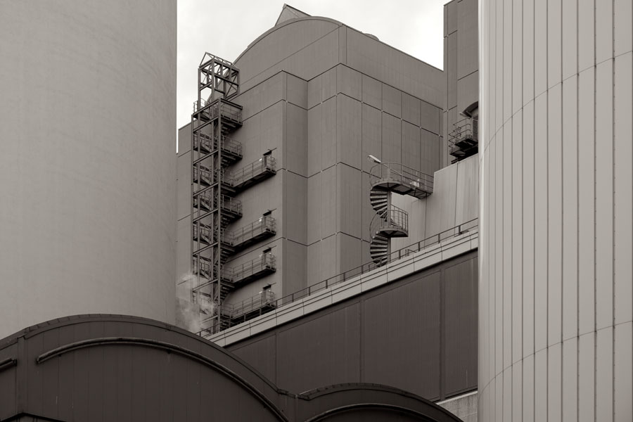 The power plant west of Mainova AG in Frankfurt am Main, Gutleutviertel